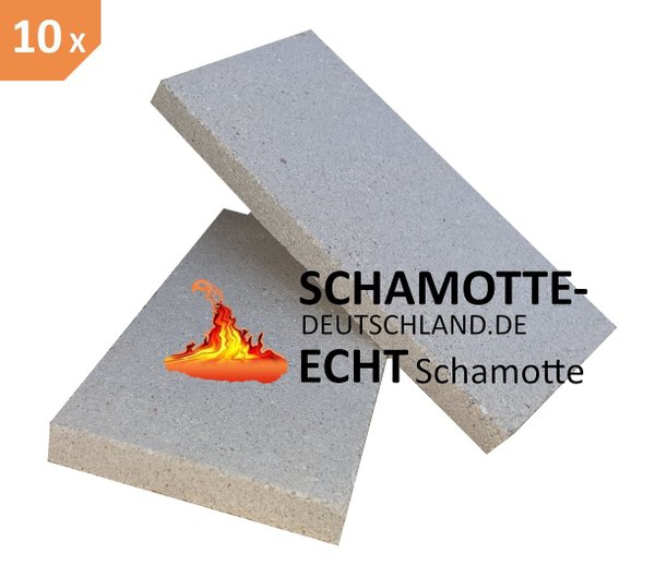 10 Stück-Schamottesteine A30 HQ, 250/124/20 mm