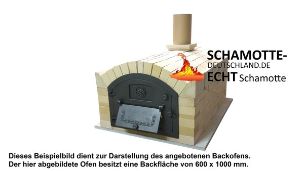 Pizzaofen Holzbackofen Steinbackofen Modellreihe "Malaga" Brennkammer mit Tür & Rauchgasabz 60x50 cm